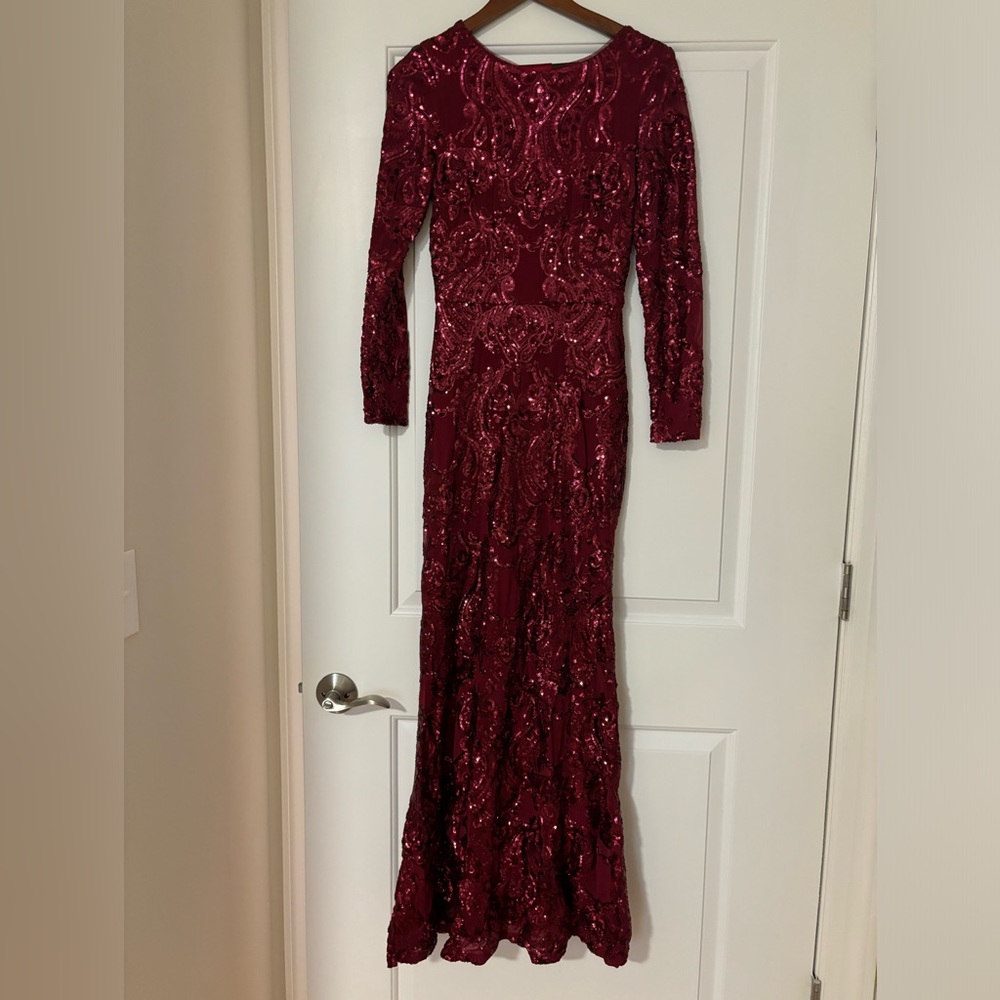 Ruby Red Sequin Gown - image 1